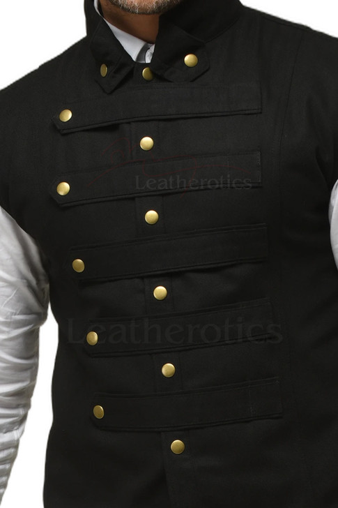 Military Waistcoat Black - details