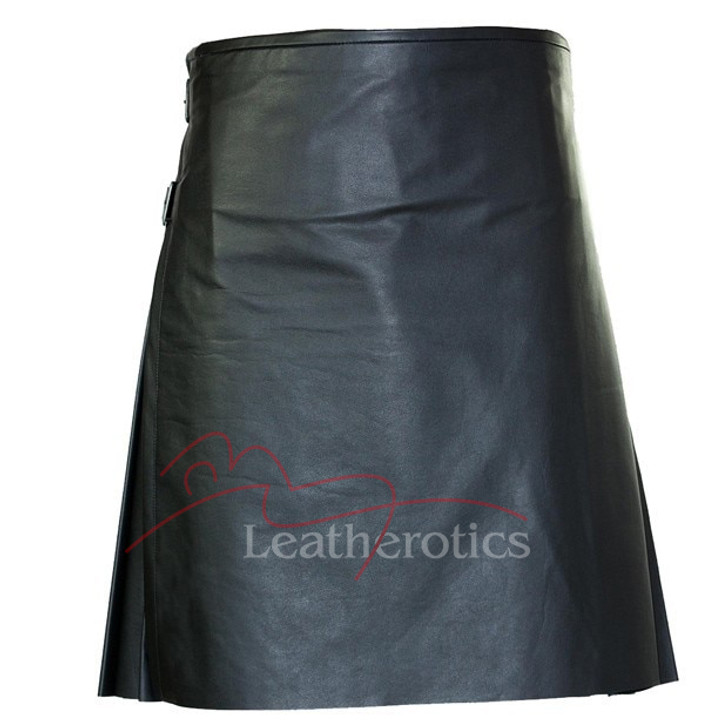 Leather Kilt Pleated Scottish - front