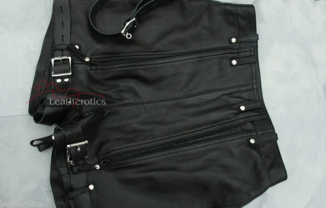 Leather Bondage Shorts - Left View