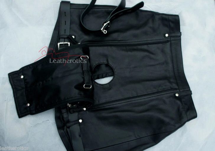 Leather Bondage Shorts - Left View