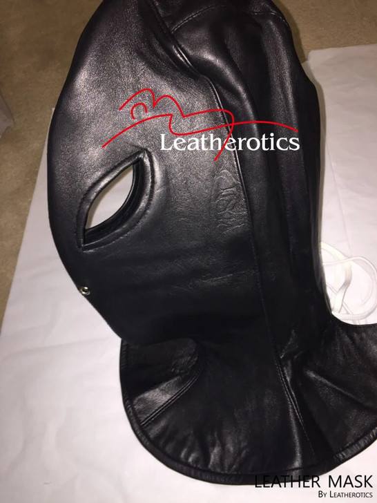 Leather Long Line Mask Hood image 6