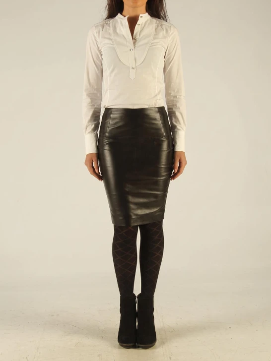 Black Leather Pencil Skirt