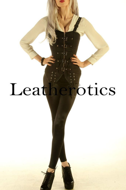 Cotton Corset Top Buckled Black 2
