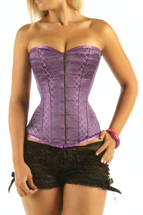 Back Lacing Steel Boned Corset Top Purple Box 1919PR