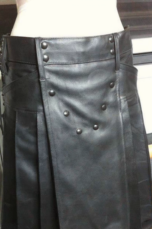 Mens Leather Kilt Wrap Around Sheep Or Cowhide