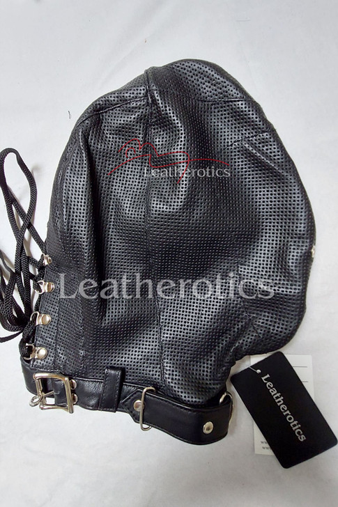 Perforated leather mask Bondage Gear Leatherotics