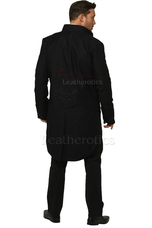 Long Tailcoat Jacket with Embroidery - back