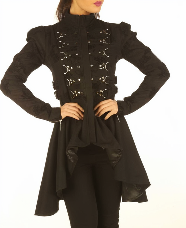 Black Cotton Ladies Jacket STP6