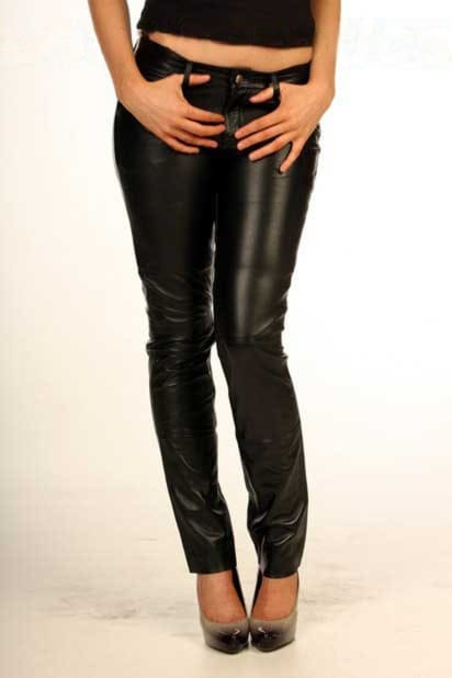 Leather Jeans Tight Skinny Fit Ladies Trousers