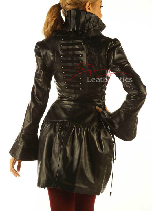 leather burlesque jacket - back view