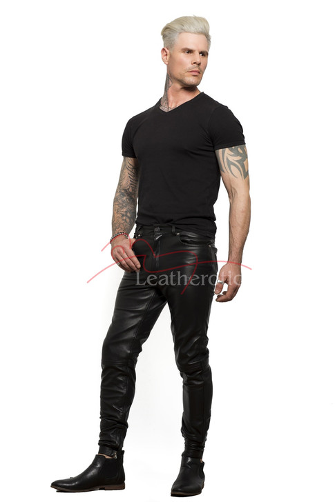 Skin Tight Full Grain Leather Men's Soft Trousers 