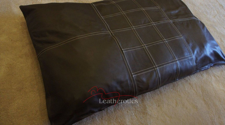 Leather Dog Cushion - zoomed
