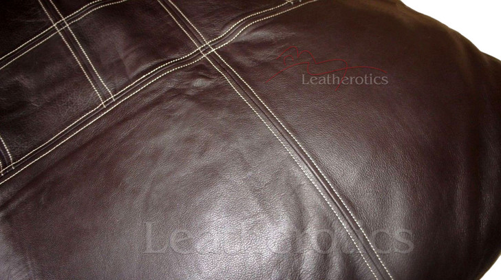 dog bed brown leather details
