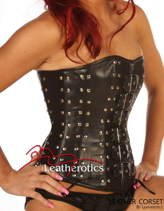 Black Leather Gothic Funky Corset