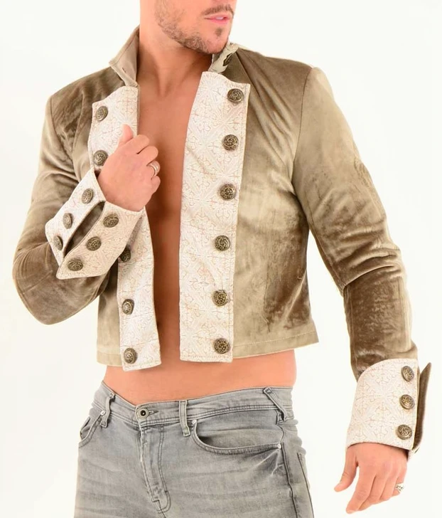 Men's Steampunk Jacket Cropped Top