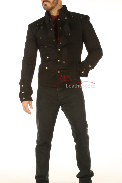 Men's Steampunk Military jacket - front 2