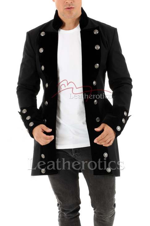 Steampunk Velvet Jacket in Red & Black