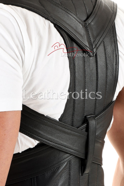 Men's Leather Posture Support Adjustable Belt - details