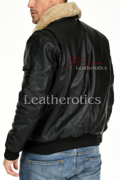 Leather Jacket With Fur Collar 3