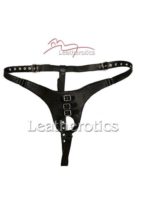 leather chastity harness