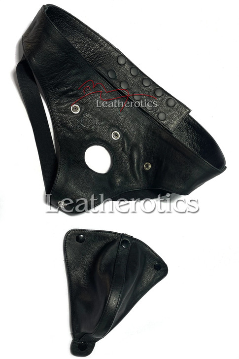 Mens Real leather jockstrap 3 with Detachable front Pouch