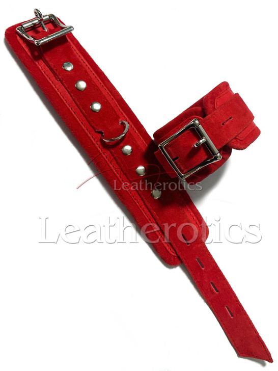 Red Suede Leather Arm Cuffs 5