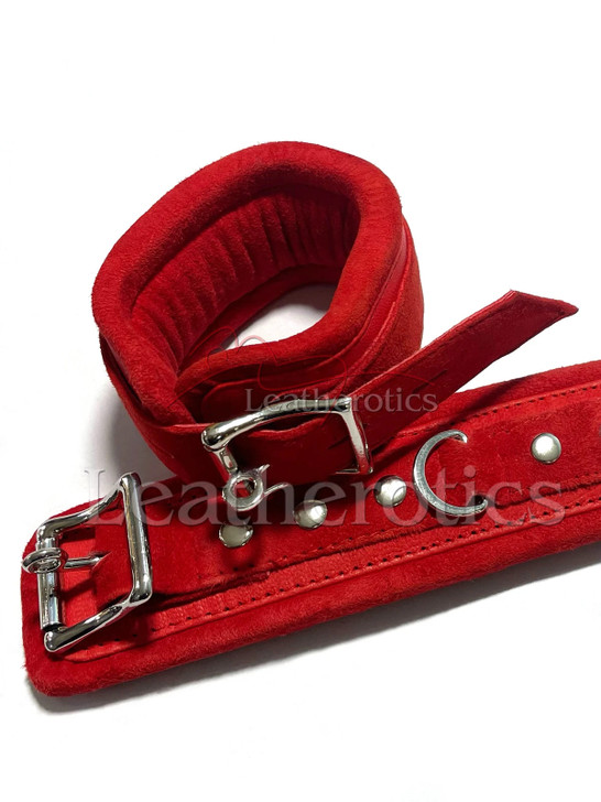 Red Suede Leather Arm Cuffs 6