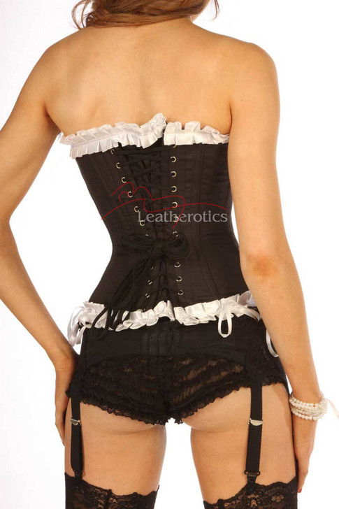 Black Satin Corset - Back View