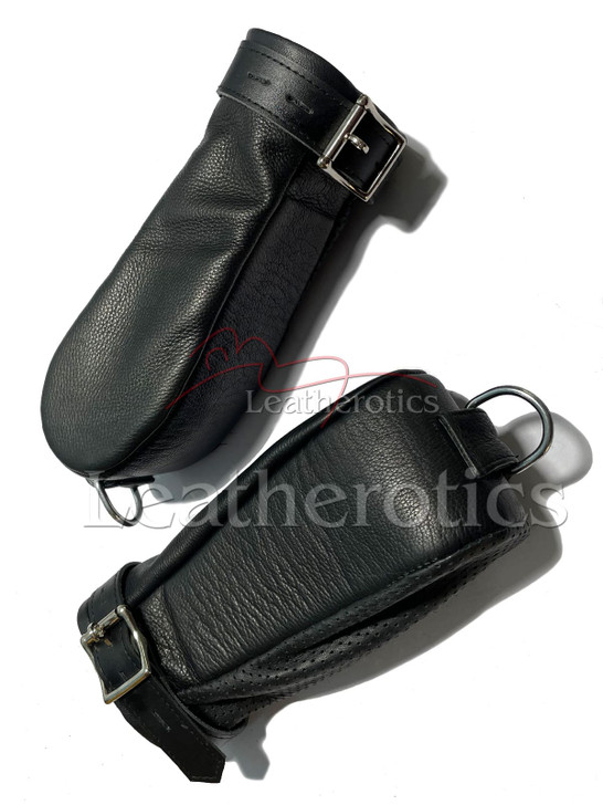 Lockable Leather Bondage Mittens