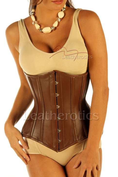 Leather Chocolate Brown Corset