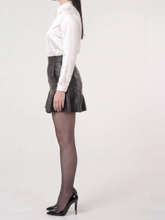 Leather Skirt Unique Design - Left