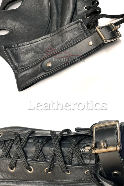 Nappa Leather Cat Mask Full Face to Neck - details