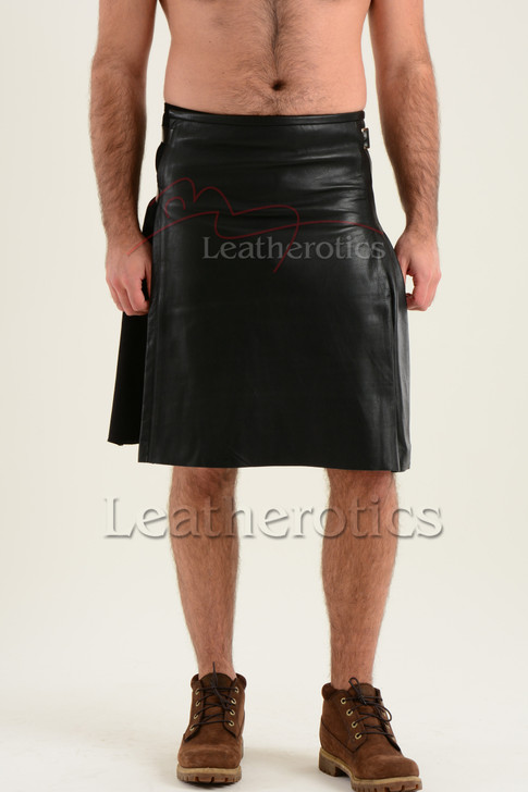 Cowhide Leather Kilt - front view