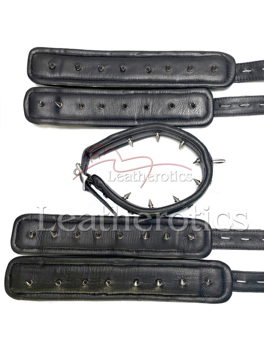 Spiked cuffs for Bdsm Wrist Ankle And Collar set 3
