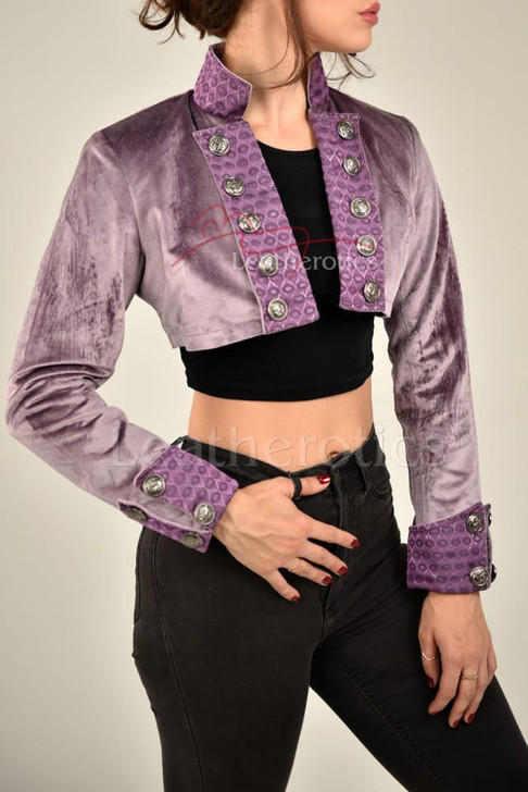 pink cropped hem jacket