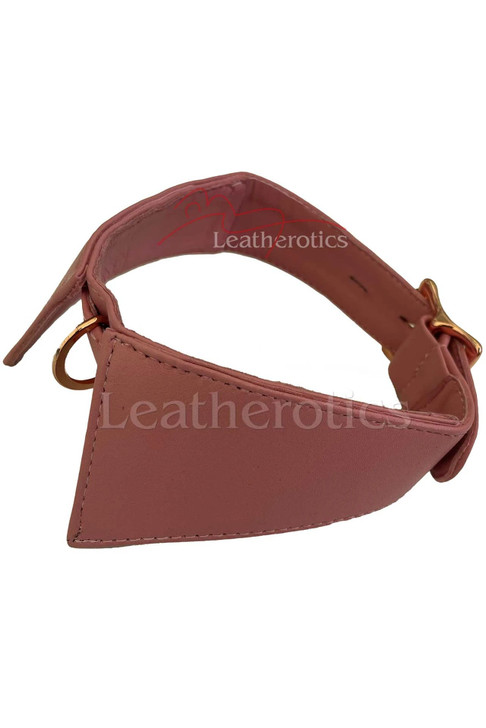 Leather BDSM Collar - pink closed
