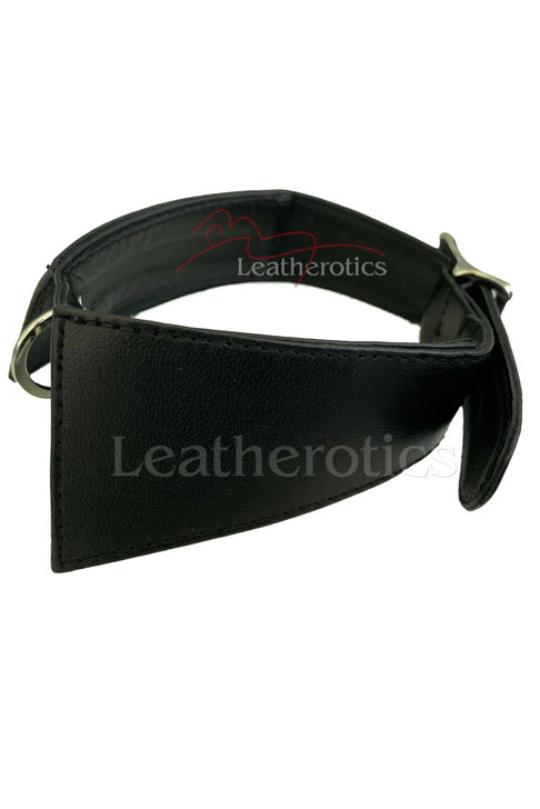 Leather BDSM Collar - black closed