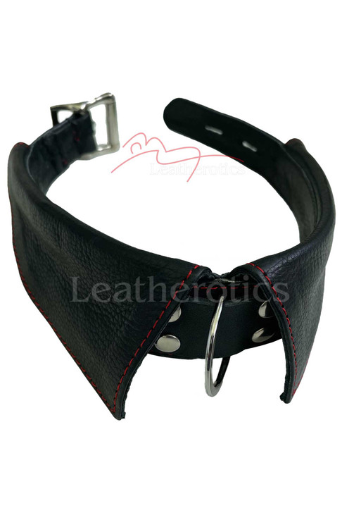 leather bondage collar - front
