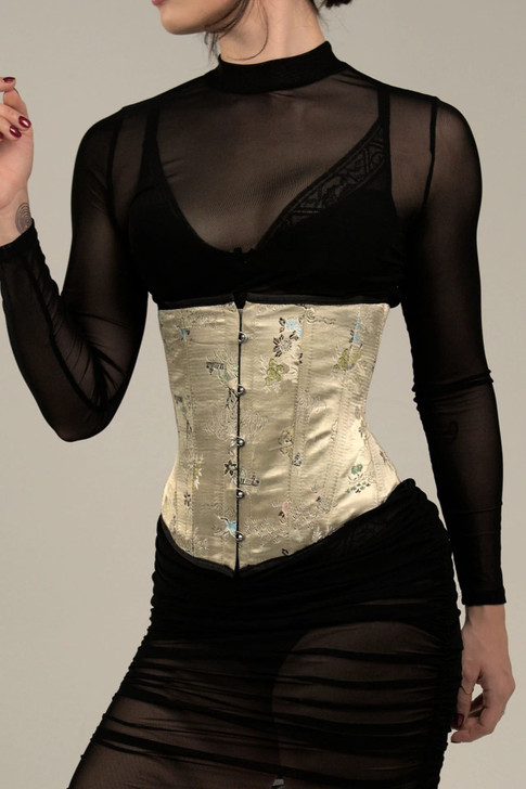 Under Bust Silk Floral Corset