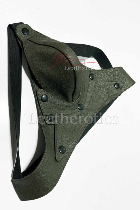 Mens Leather Jockstrap 026 Bluish Green -4