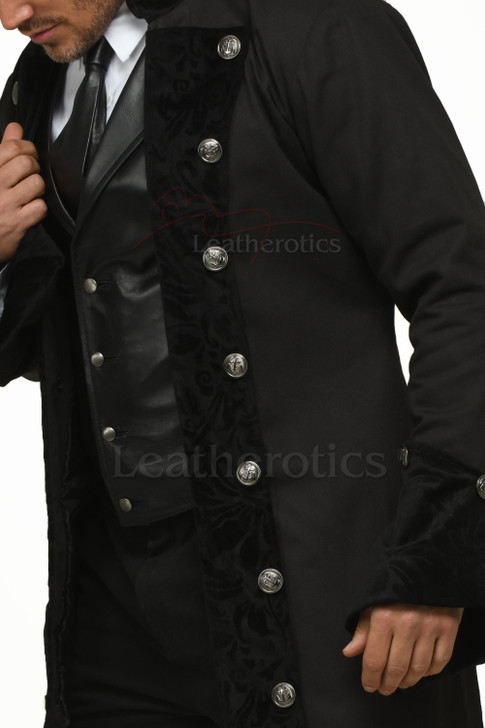 Victorian Black Cotton jacket - side details