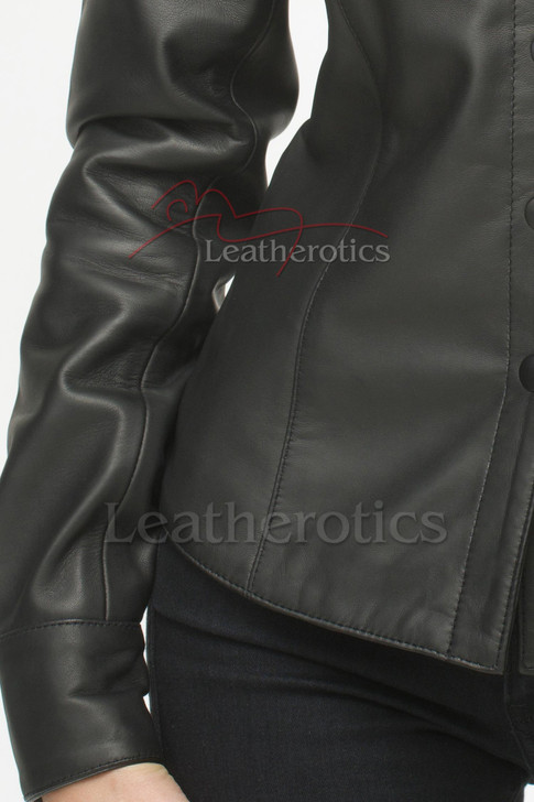 Ladies leather shirt - details 2