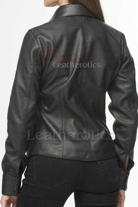 Matte Finish Nappa Leather Shirt