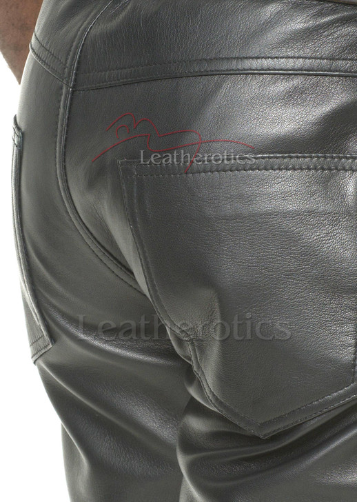 Mens Leather Shorts - details