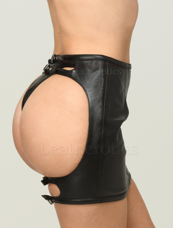 Leather Spanking Skirt - side details