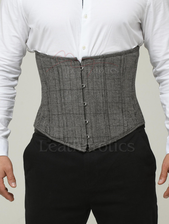 Corset for guys Grey wool Underbust - front