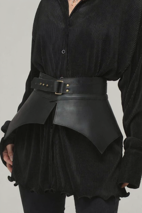 Adjustable Leather Obi Belt