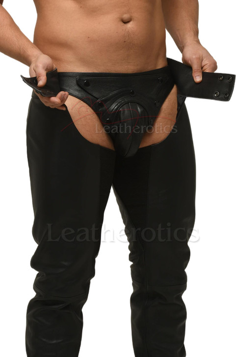 Mens Assless Leather Chaps