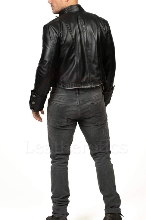 Premium Genuine Leather Jane Austen Style Cropped Spencer Jacket