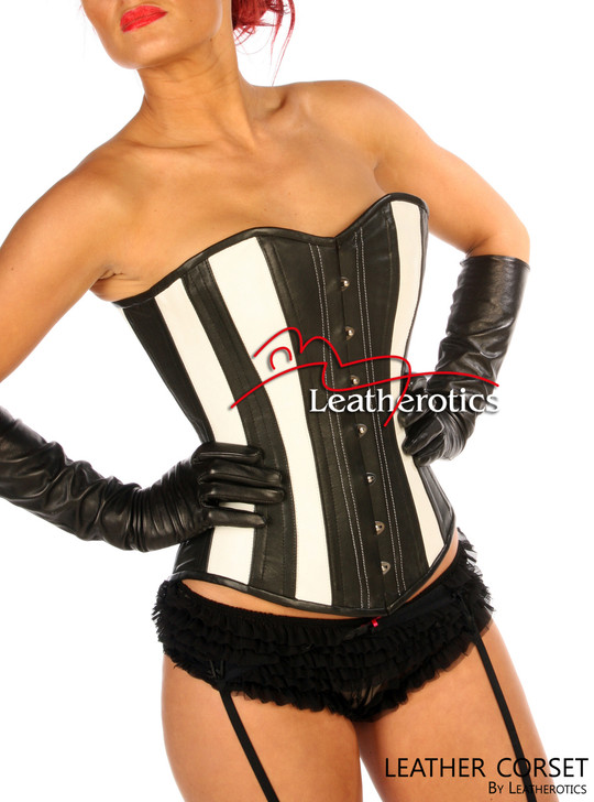 Black and white striped corset